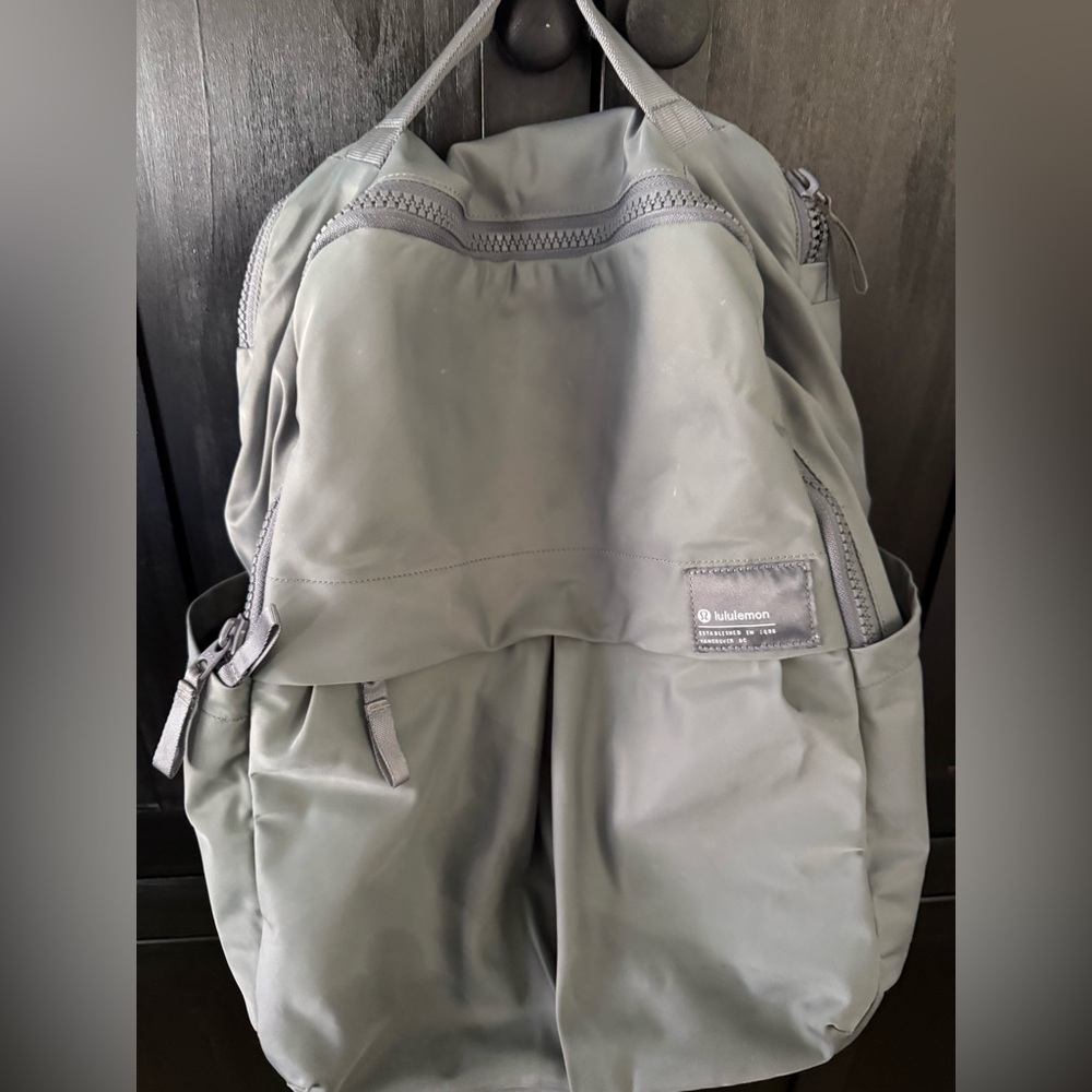 Lululemon Gray Backpack With Logo Patch - image 1